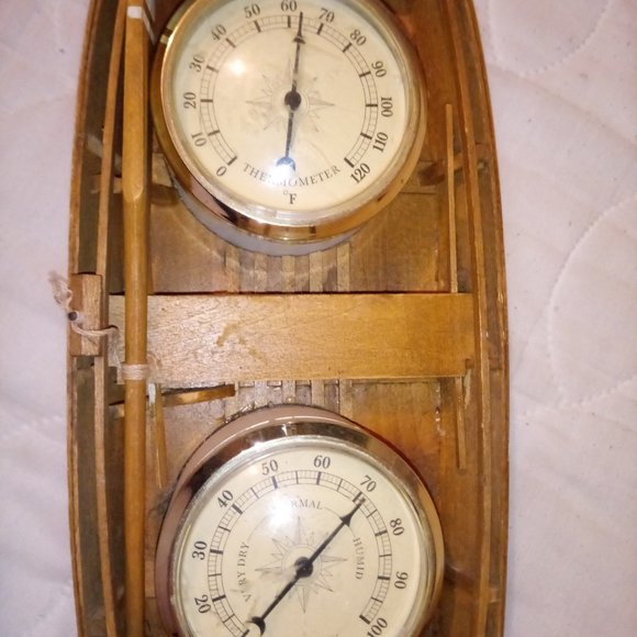 Vintage Springfield Rowboat Hygrometer and Thermometer - Picture 9 of 14